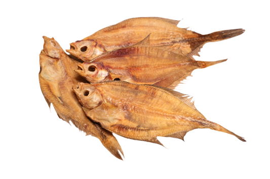 Gedroogde scholletjes voor honden, een natuurlijke vissnack uit Nederland met van nature aanwezige omega 3 vetzuren.
