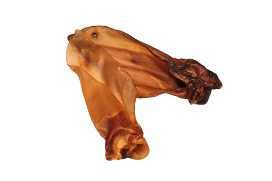 Grote runderoren met vlees van waterbuffel voor honden, een stevige natuurlijke kauwsnack voor langer kauwplezier.